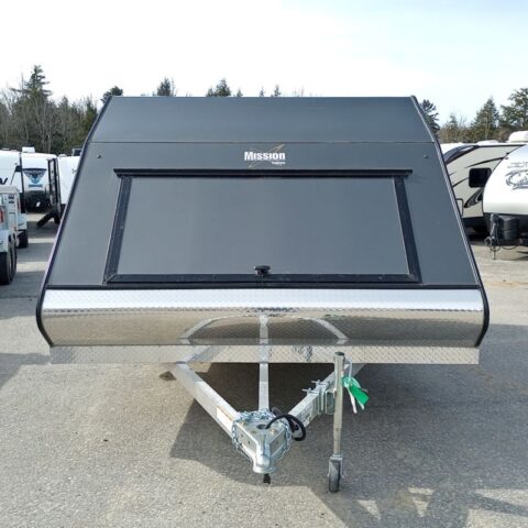 Mission Trailers 101×12 Aluminum 2-Place Crossover w/Mats & Guides, Rear Canopy