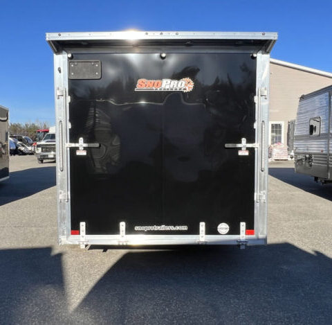 2024 Sno Pro 7.5×22 Aluminum 4-Place Drive In/Out w/Extra Height, Mats & Guides, Canopy