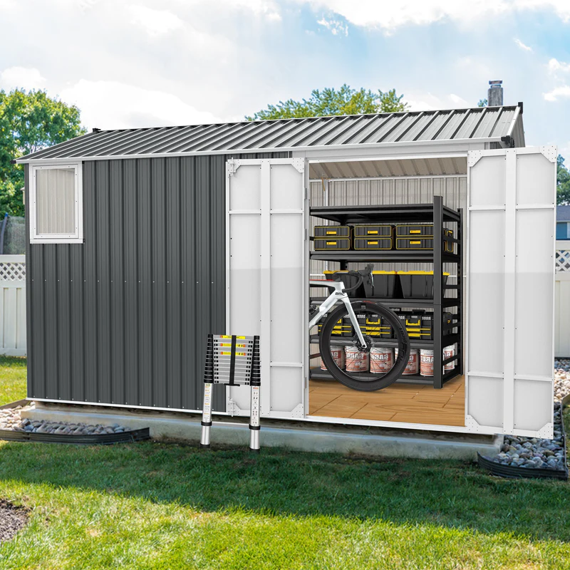Metal Storage Shed with Double Hinged Doors - Image 3